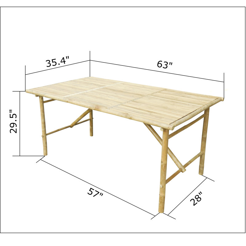 Shirli Rectangular Yes Outdoor Dining Table , 63 " W 35 " D