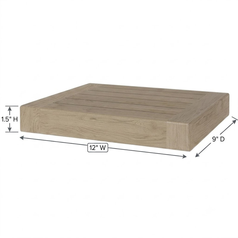 Moa Teak Floating Shelf, 1.5" H x 12" W x 9" D