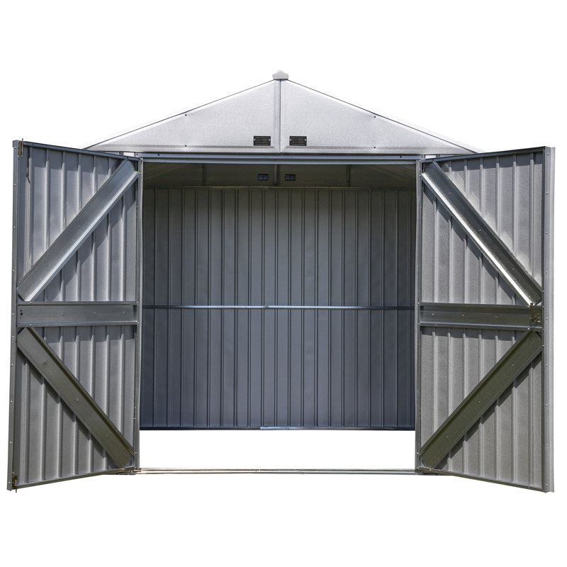Elite 8' x 6' Silver Galvalume Steel Storage Shed Kit