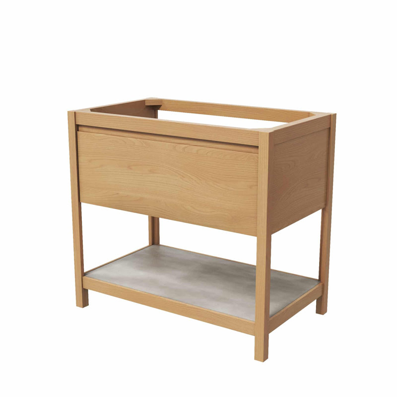 36" Solace Vanity In Sunrise Oak With Ash Shelf, Sunrise/Ash