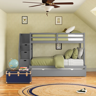Makenna 4 Drawer Solid Wood Standard Bunk Bed with Trundle by Andover Mills™ Baby & Kids