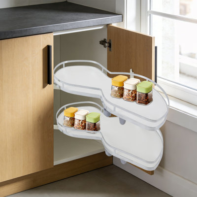 2 plateaux de rangement rotatifs 2 niveaux
