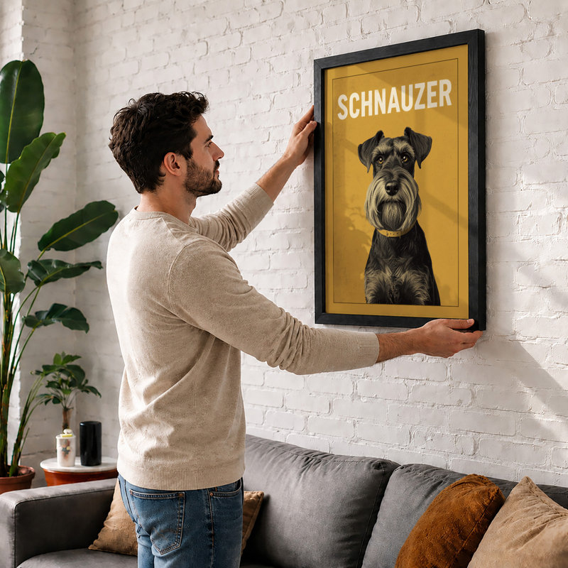 Schnauzer Portrait Modern - Framed Print, A2 - 59.4 x 42.0 cm, Unframed