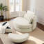Fauteuil pivotant rembourré capitonné avec repose-pieds-222503130
