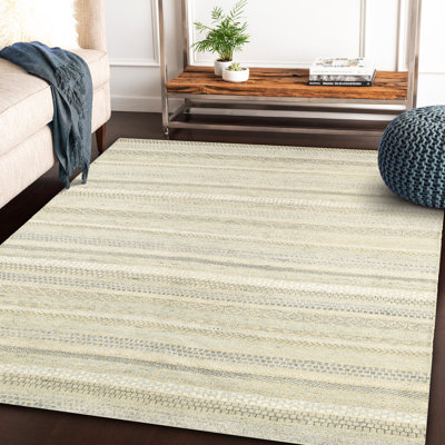 Tapis rayé en laine noué à la main Britza