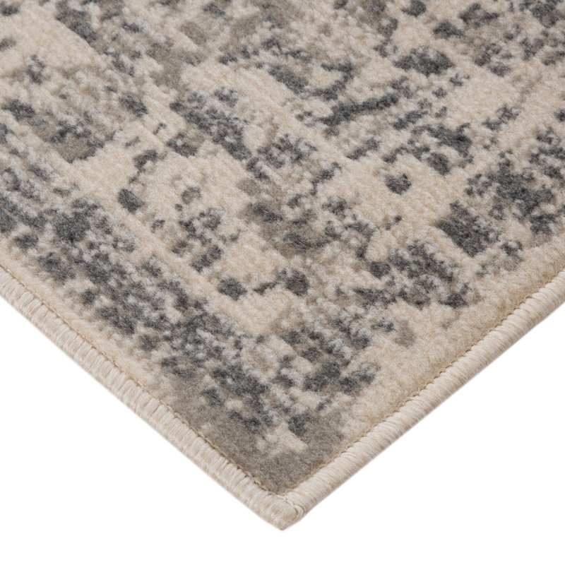 Tapis traditionnel gris / beige Traditional, Tapis de couloir 2 pi 7 po x 10 pi