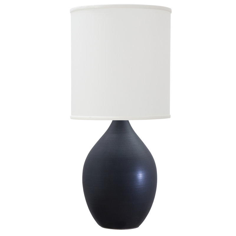 Scatchard Table Lamp, Cream/Blue, 20.5" H x 9" W x 9" D