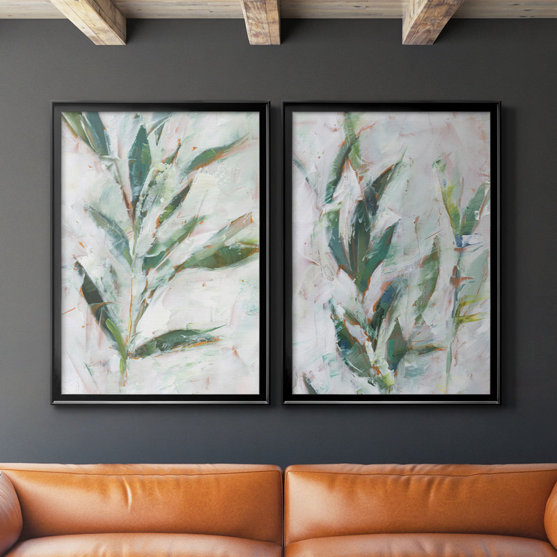 «Tropical Foliage Study I», toile encadrée de qualité supérieure - prête à être accrochée, Noir