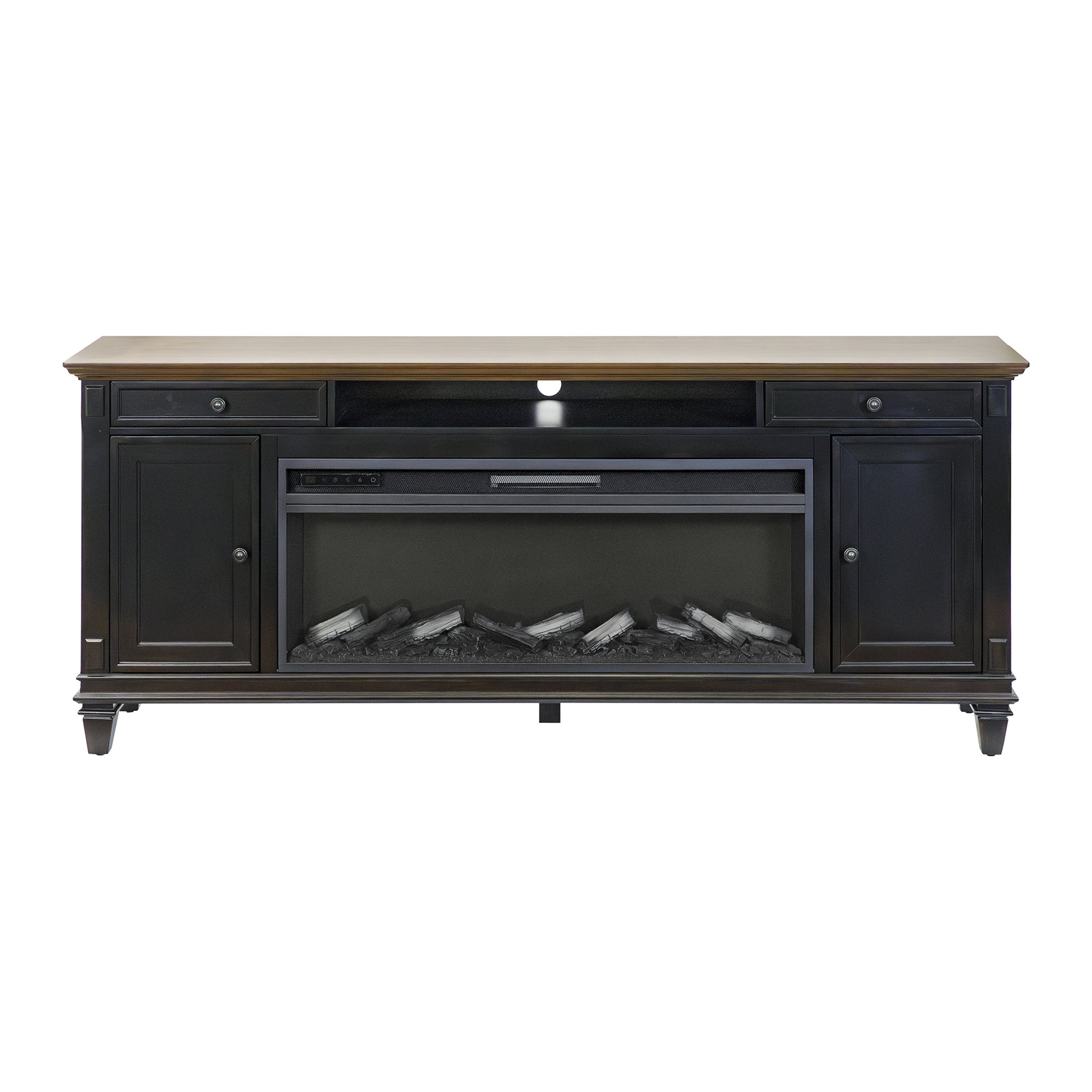Crosby Fireplace TV Stand, Black