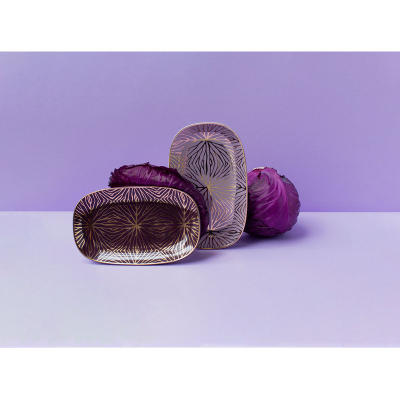 Céramique Talianna / plateau doré, Lilas / or