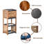 Armoire de rangement compacte pour salle de bain avec tablettes ouvertes et porte ventilée, brun et gris - Collection Elements
