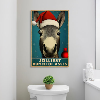 «Donkey Jollmost Bunch Of Asses», ensemble de 1 âne rectangulaire sur fond d'âne sur toile