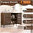 Farmhouse 30 in. W Sideboard Buffet Accent Storage Cabinet with Strip Skeleton Door and Adjustable shelves
