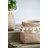 Set Of 2 6.5X6.5X6" Brown Cement Planter With Woven Tassel Accent