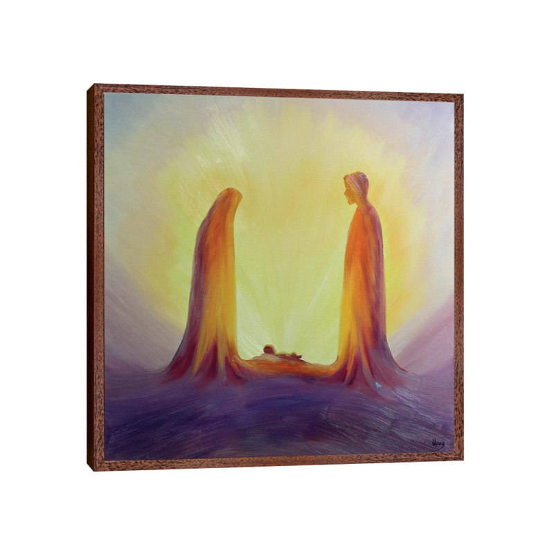 Mary And Joseph Look With Faith On The Child Jesus At His Nativity, 1995 by Elizabeth Wang - Painting on Canvas