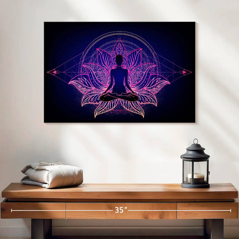 Kerrick Magenta Lotus Meditation, 26" H x 39" W