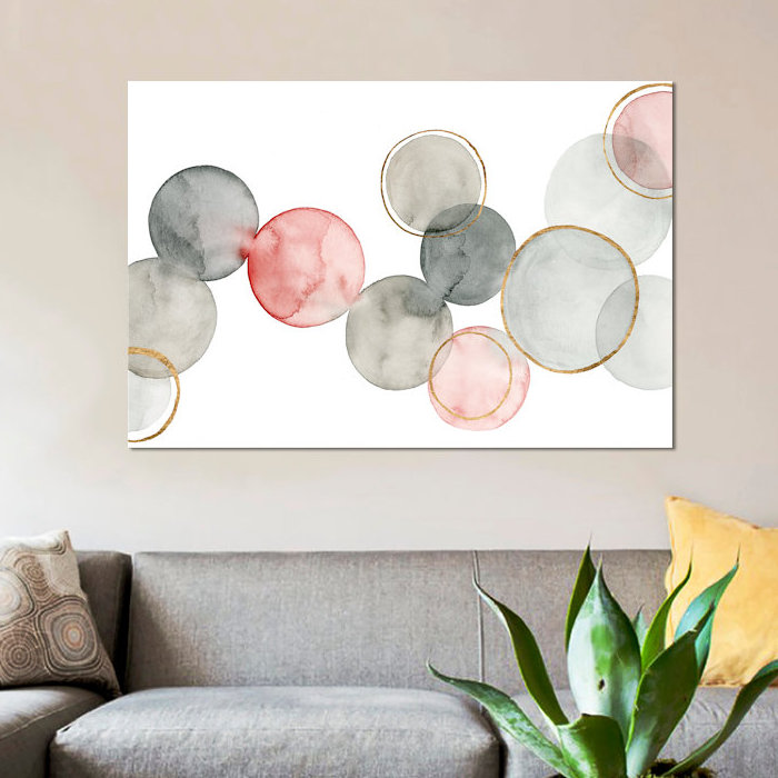 « gilded sphères i », impression sur toile, H 8 po x l 12 po x P 0,75 po, Toile tendue, Pas de tapis