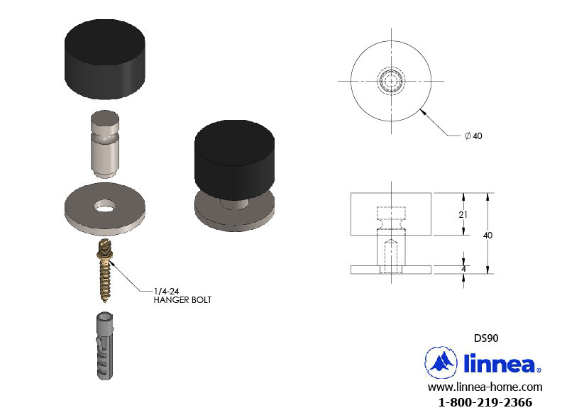 Stainless Steel Floor Mount Stop, Polish Stainless Steel