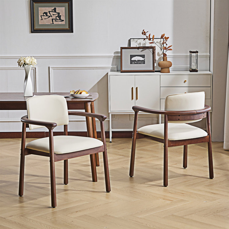 Chaise rembourrée avec accoudoirs (ensemble de 2)
