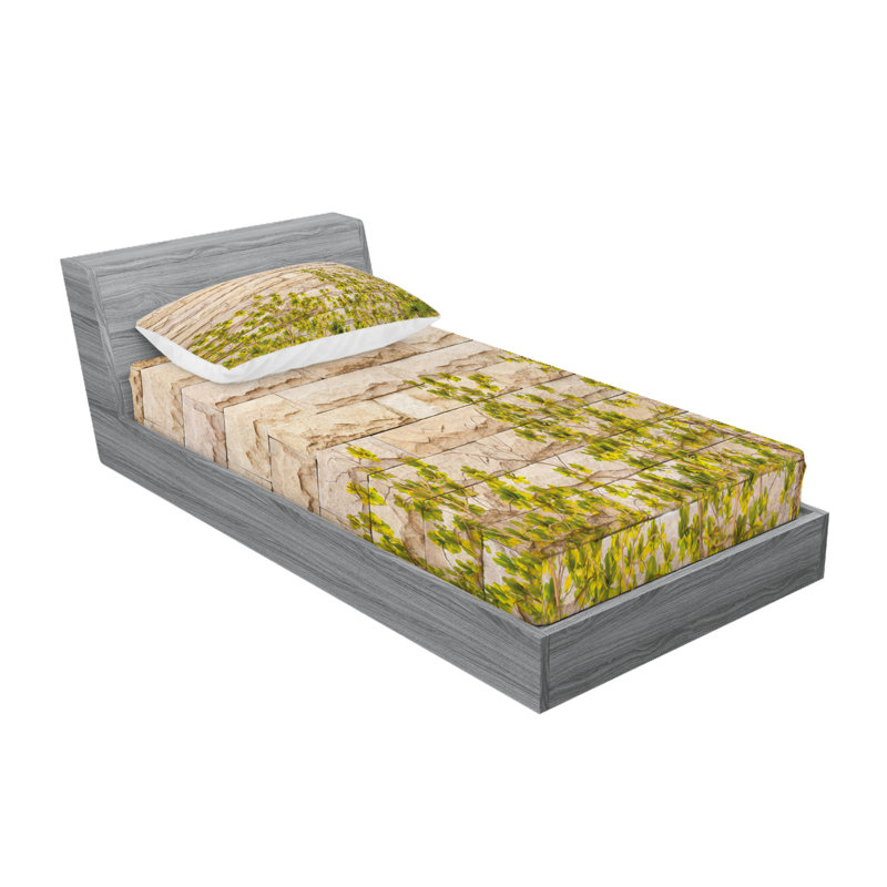 Ensemble de draps invasion de feuilles de lierre, Taie d'oreiller pour lit simple TG