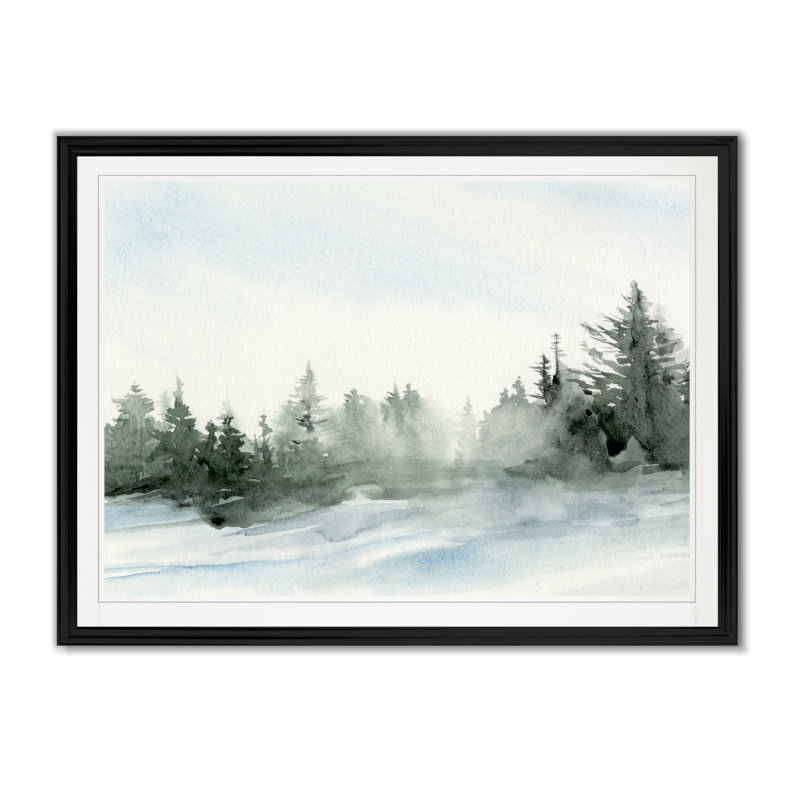 «Evergreen In The Distance I», reproduction d'art sur toile, H 22,5 po x l 30,5 po x P 1,5 po, Cadre noir