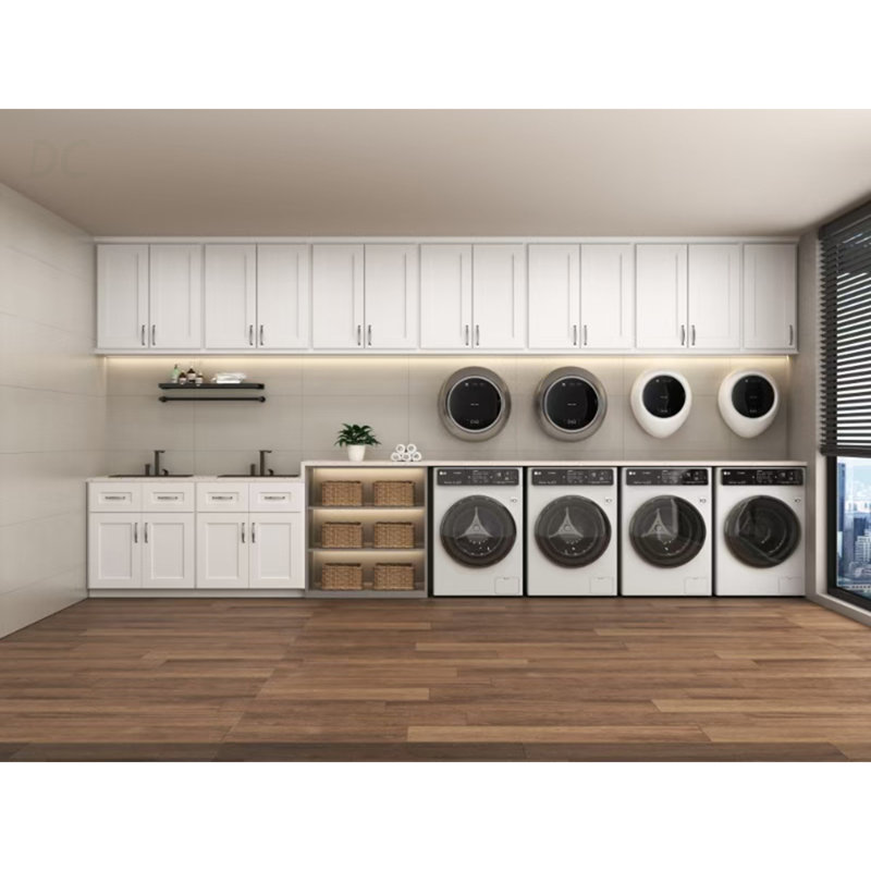 30 Inch White Shaker Double Door Wall Cabinet Solid Wood With 3 Adjustable Shelves Ready To Assemble For Kitchen,Bathroom,Laundry And Garage Storage(30"W×12"D×42"H), Sideboard