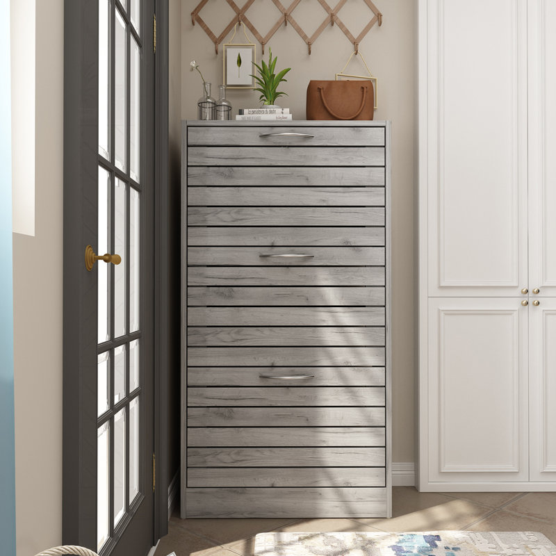 12 Pair Yellow Shoe Storage Cabinet by Millwood Pines