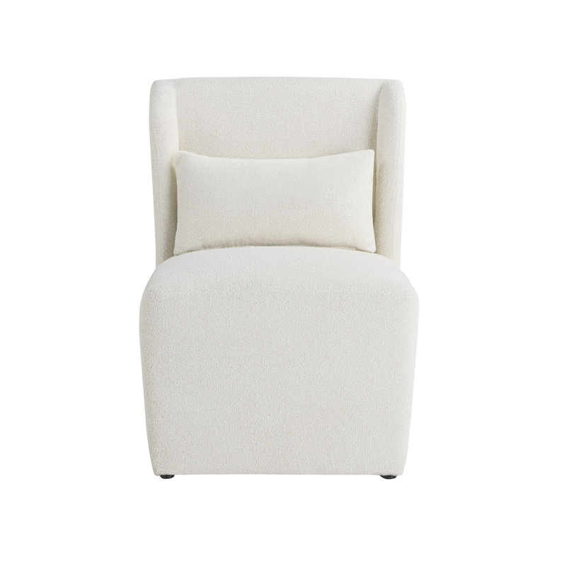 Froid Upholstered Accent Chair, Ivory Polyester
