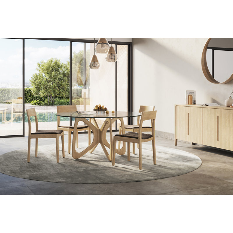 Lisse Solid Wood Dining Chair, Seared Oak