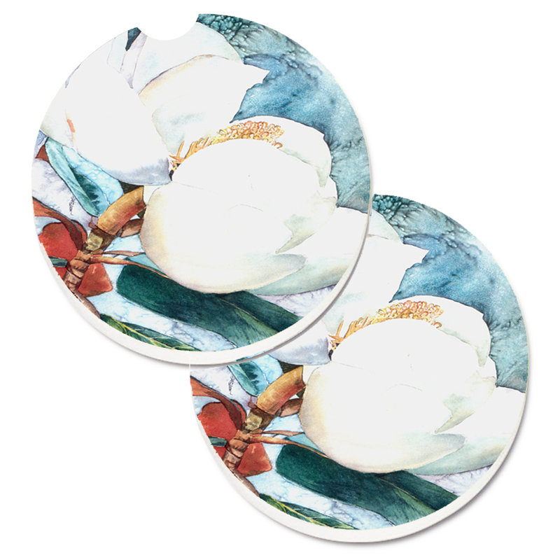 Ceramic Round 2 Piece Car Coaster Set