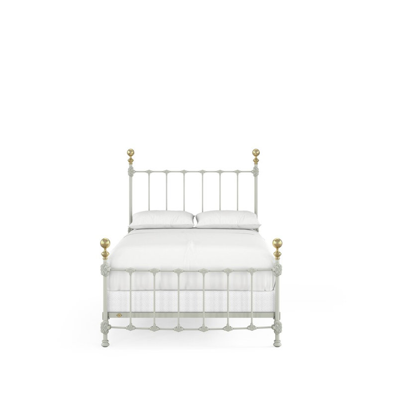 151 Palatial Bed | Complete Arched Foot, Full / Double, Sage Green/Light Gold