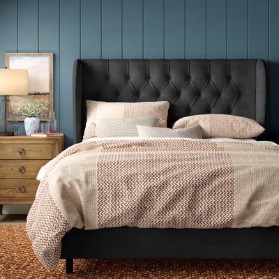 Knaresborough Upholstered Wingback Bed