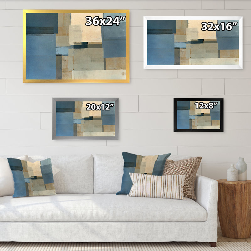 "Blue Meets Brown", reproduction d'art encadrée sur toile, Impression noire sur toile encadrée, H 8 po x l 12 po x P 1 po