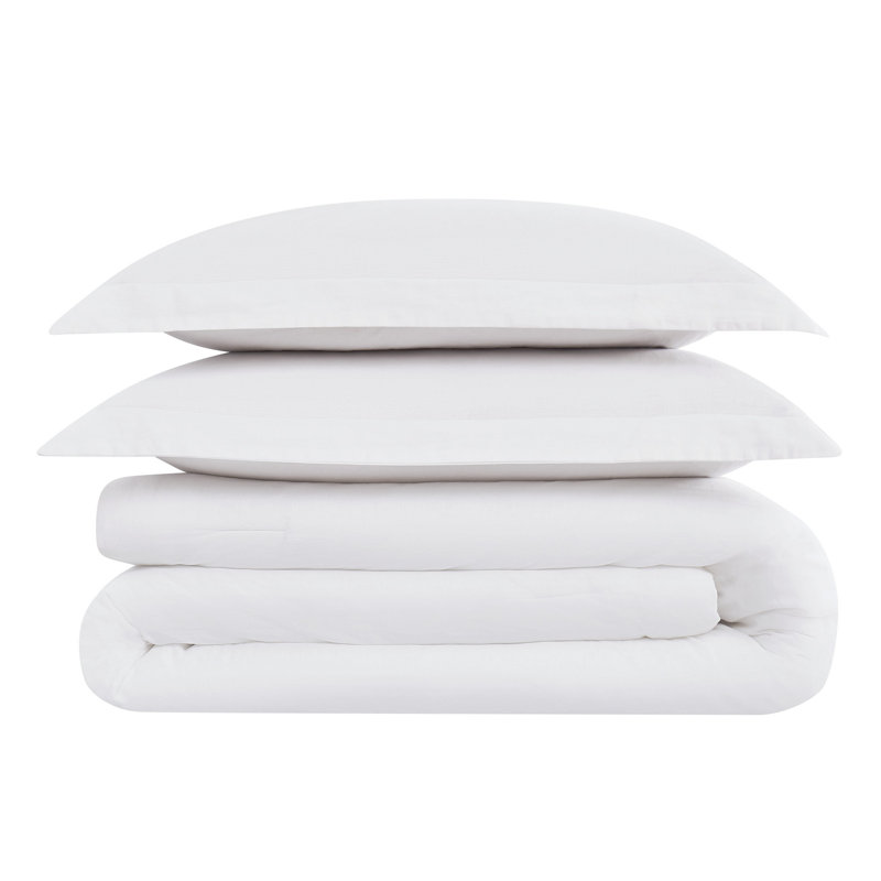Nena Bedding, 1 édredon de très grande taille et 2 taies déco, Blanc