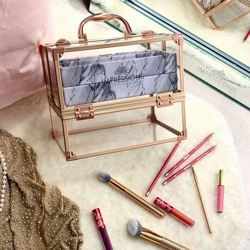 Organisateur de meuble-lavabo avec compartiments transparents Savvy, White Marble