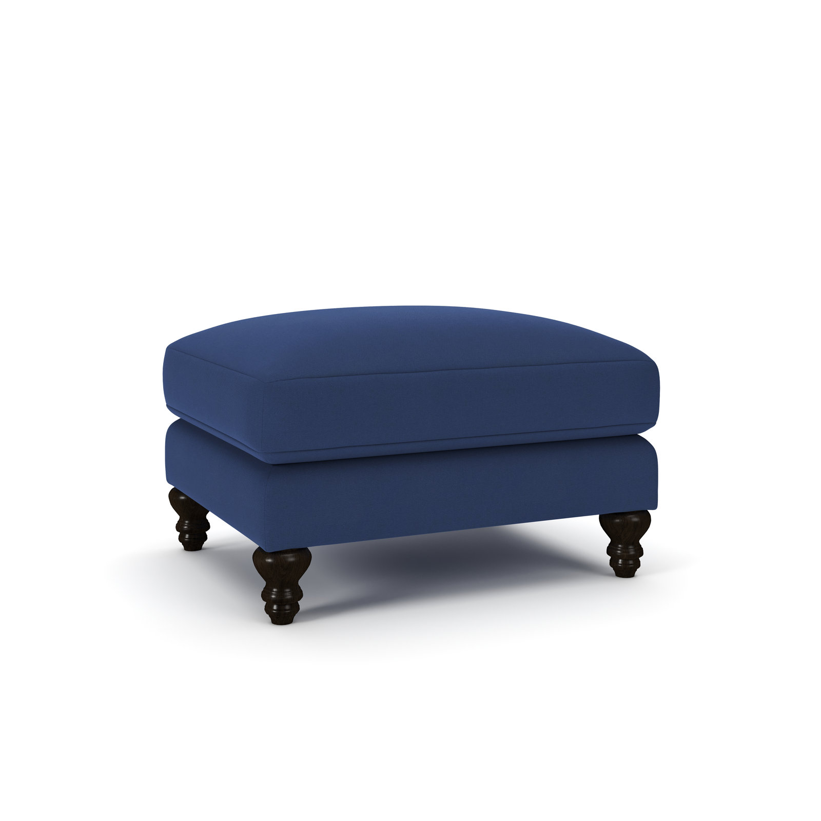 Walters Upholstered Ottoman, Canvas Navy Sunbrella® Canvas