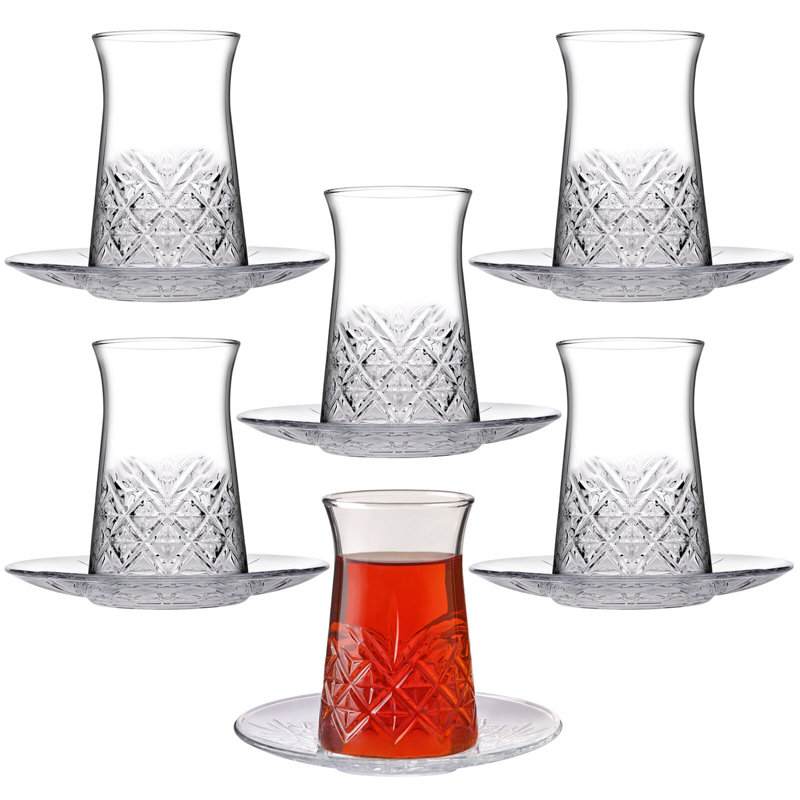 Casteel Glass Teacup and Saucer