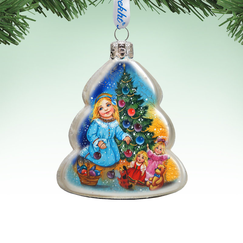 3'' Glass Holiday Shaped Ornament