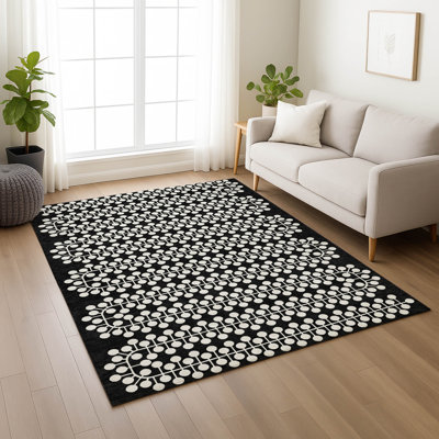Tapis géométrique intérieur / extérieur lavable à la machine Brenden ACN2247