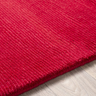 Crowe Handmade Wool Burgandy Rug