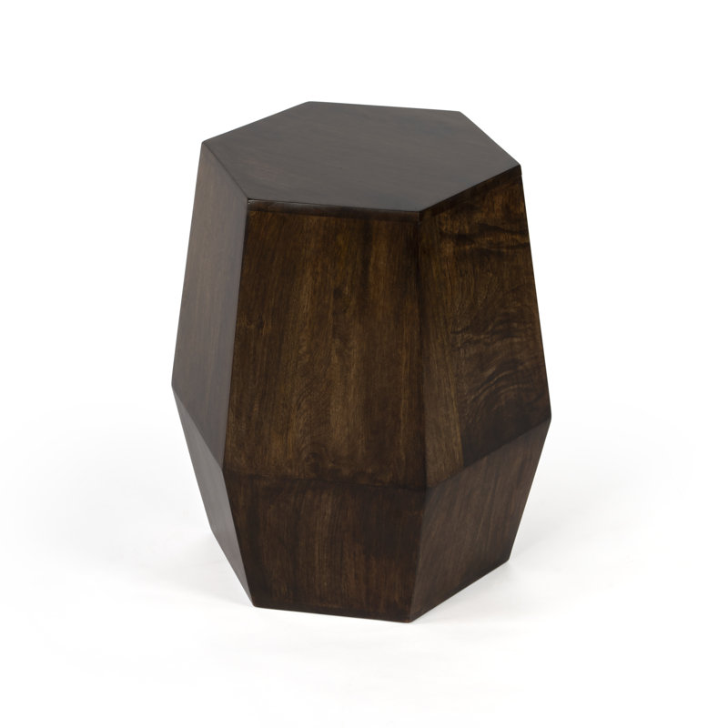 Gulchatai Wood Finish Side Table, Dark Walnut