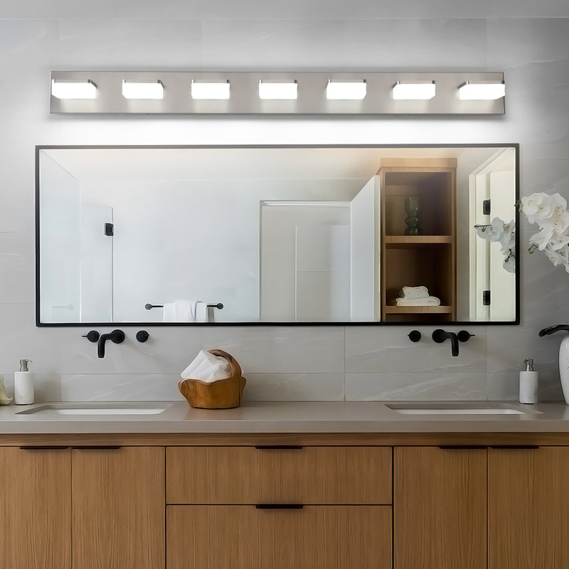Luminaire de salle de bain à DEL Rahmone, haute transmittance et intensité variable avec tête rotative à 270 °, Nickel