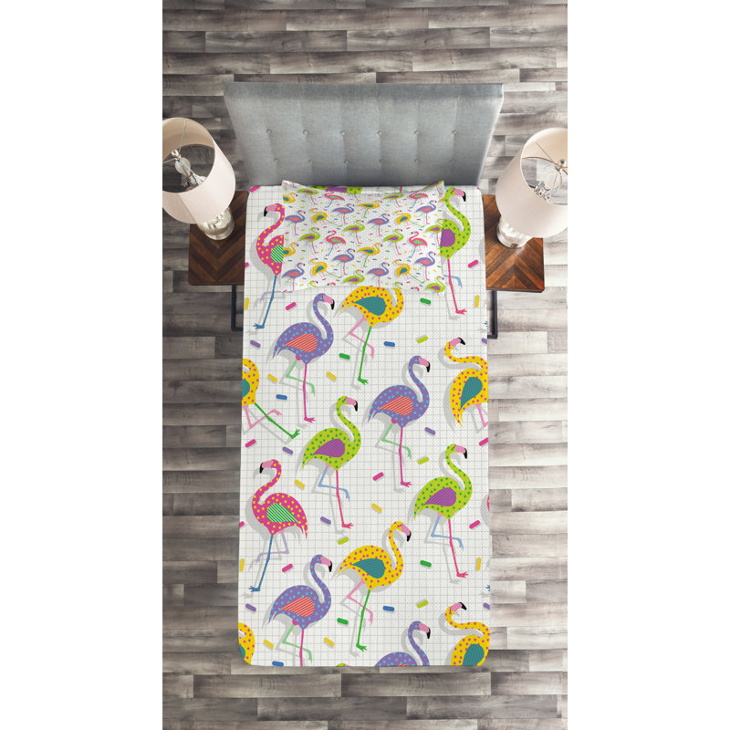 Twin White Quilted Bedspread Set with Pillow Sham