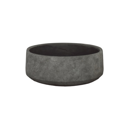 Terre cuite pot rond finition naturelle gris foncé