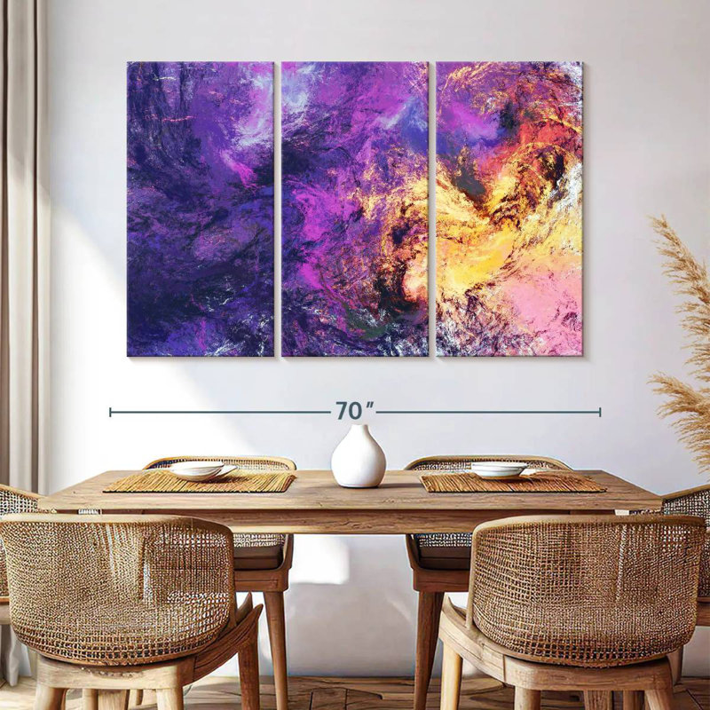 Texture abstraite mauve Avery, H 42 po x l 65 po