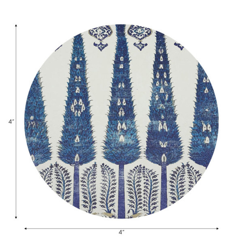 Sous-verres ronds en cuir Topkapi Garden, Classique