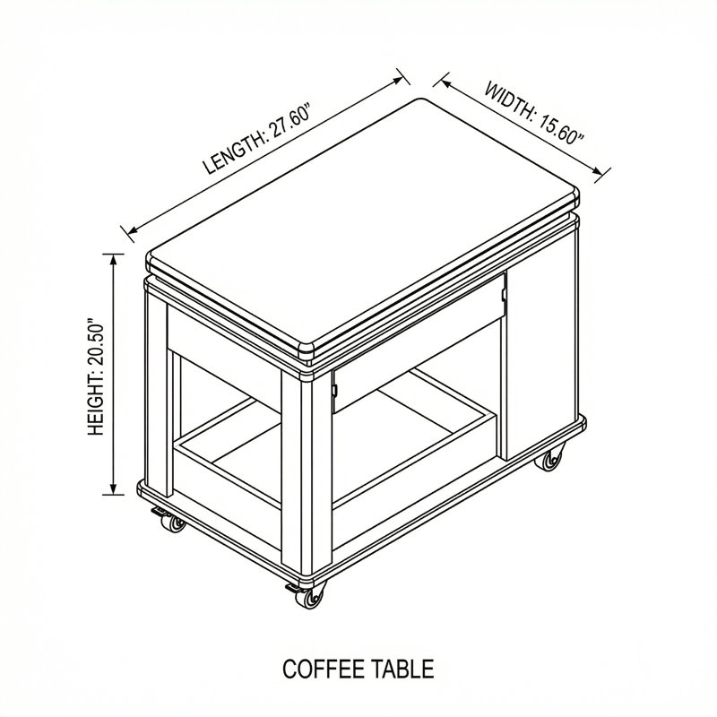 Versatile Modern Multi-Function Coffee and Side Table with Foldable Top, Smooth Casters, and Multi-Tier Storage in Black and Walnut Finish