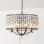 Lustre cylindrique moderne en cristal 8 lumières 24,4 "à finition noir mat