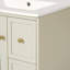 Ensemble de meuble-lavabo mural 24 po pour petit espace, armoire de salle de bain avec lavabo en céramique, 2 tiroirs et 1 porte à fermeture en douceur-1458599357