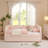 Daybed With Trundle Twin Size Sofa Bed No Box Spring Needed, With USB Port And Adorable Wave Shaped-1988659263